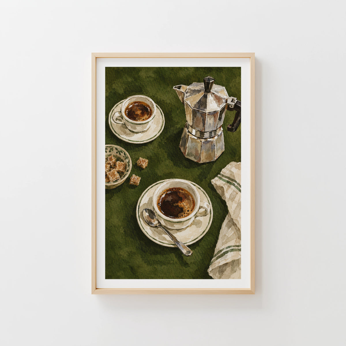 Vintage Coffee Print and Poster, Moka Pot Wall Art