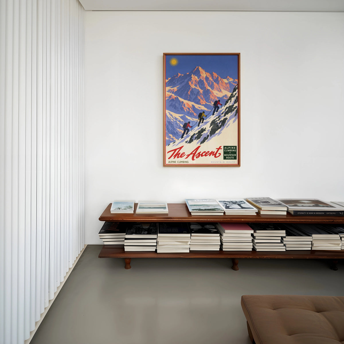 Vintage Alpine Climbing Mountain Route Print, Poster