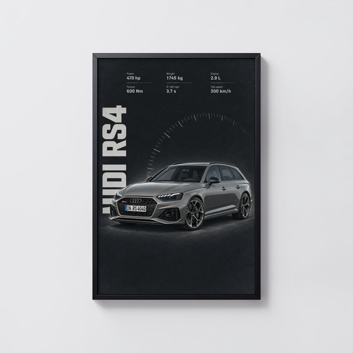 Vintage Audi RS4 Print, Performance Estate Wall Art