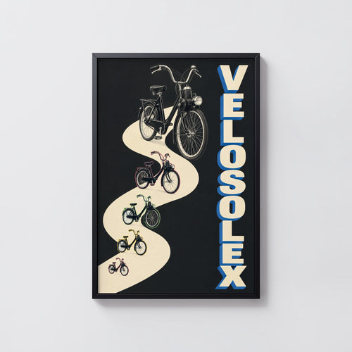 Vintage Velosolex Poster, Moped Wall Art, Cycling Print
