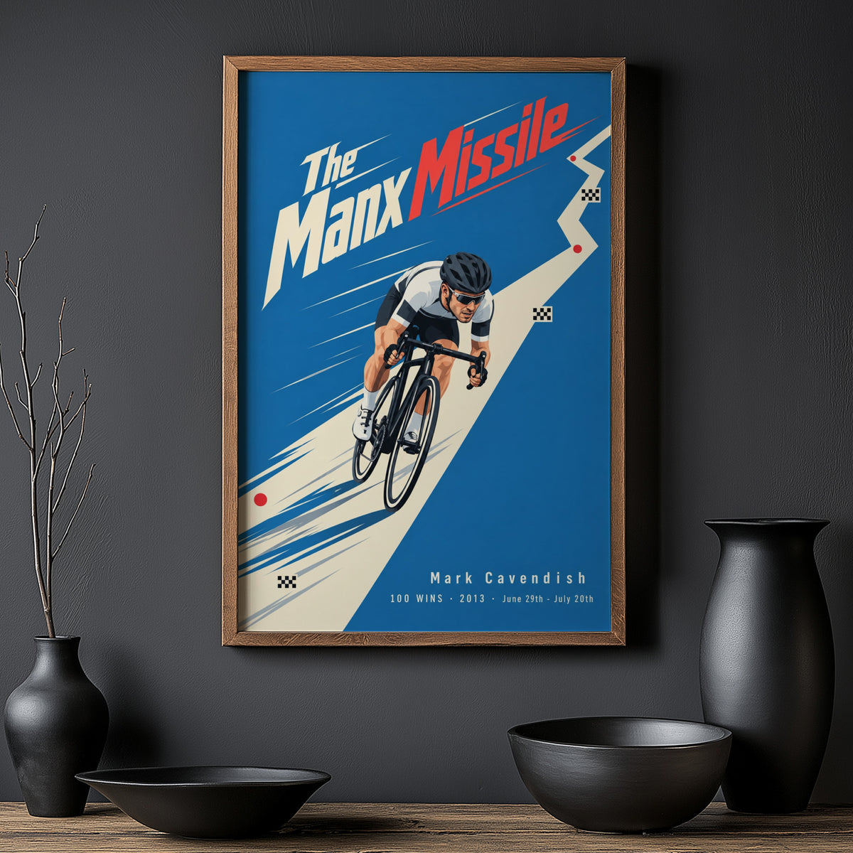 Vintage Mark Cavendish Poster, Cycling Wall Art, Print