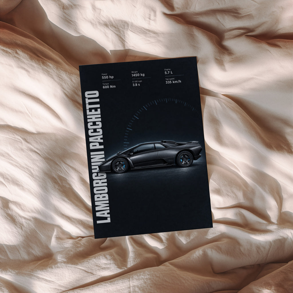 Vintage Lamborghini Print, Supercar Wall Art
