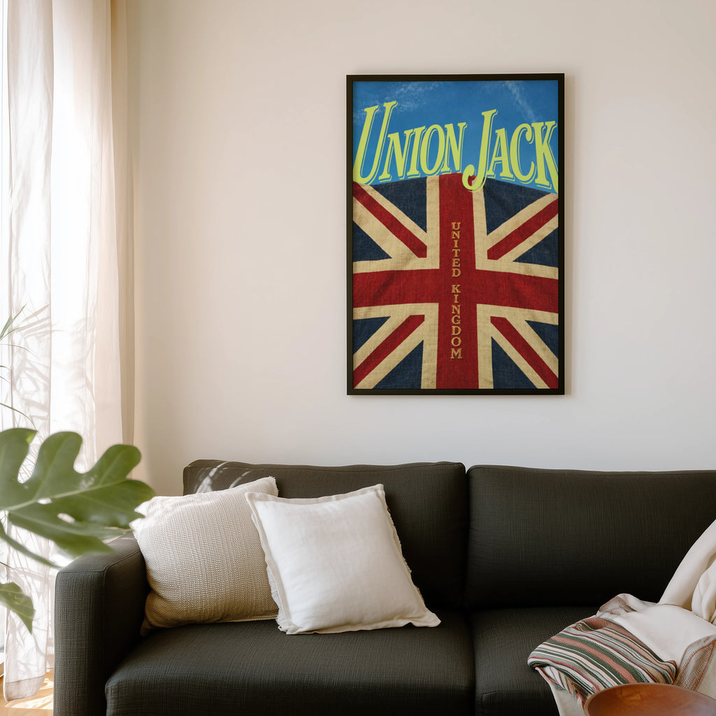 Vintage Union Jack Poster, British Flag Wall Art, UK Print