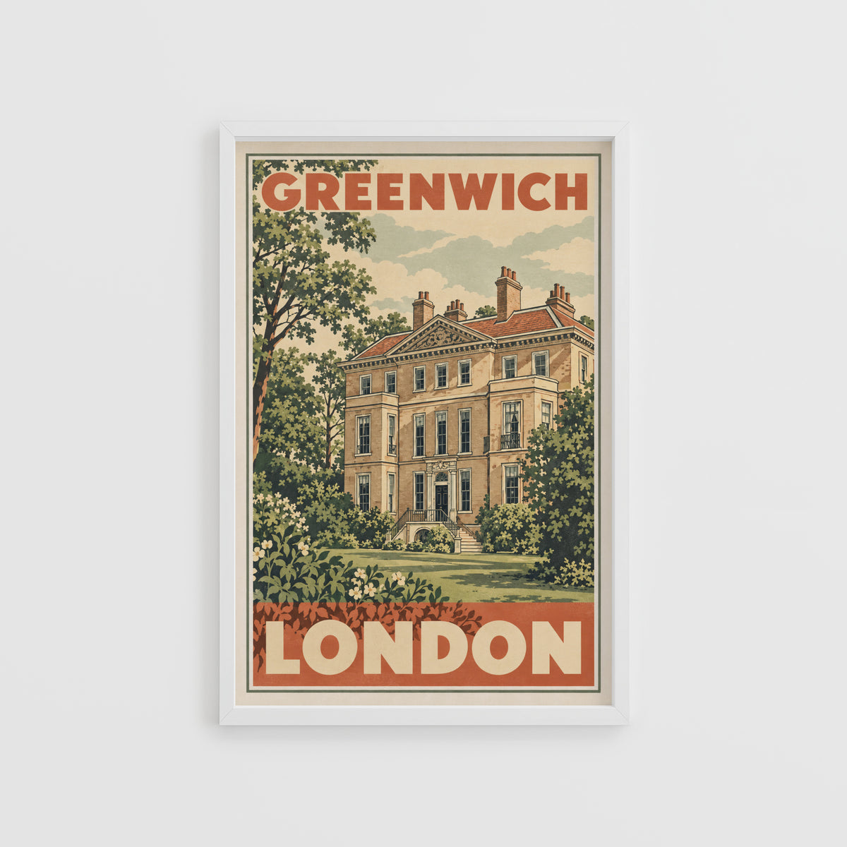 Vintage Greenwich London Poster, Georgian House Print