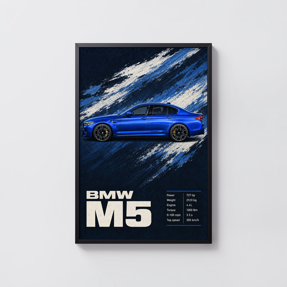Vintage BMW M5 Print, Car Wall Art for Men