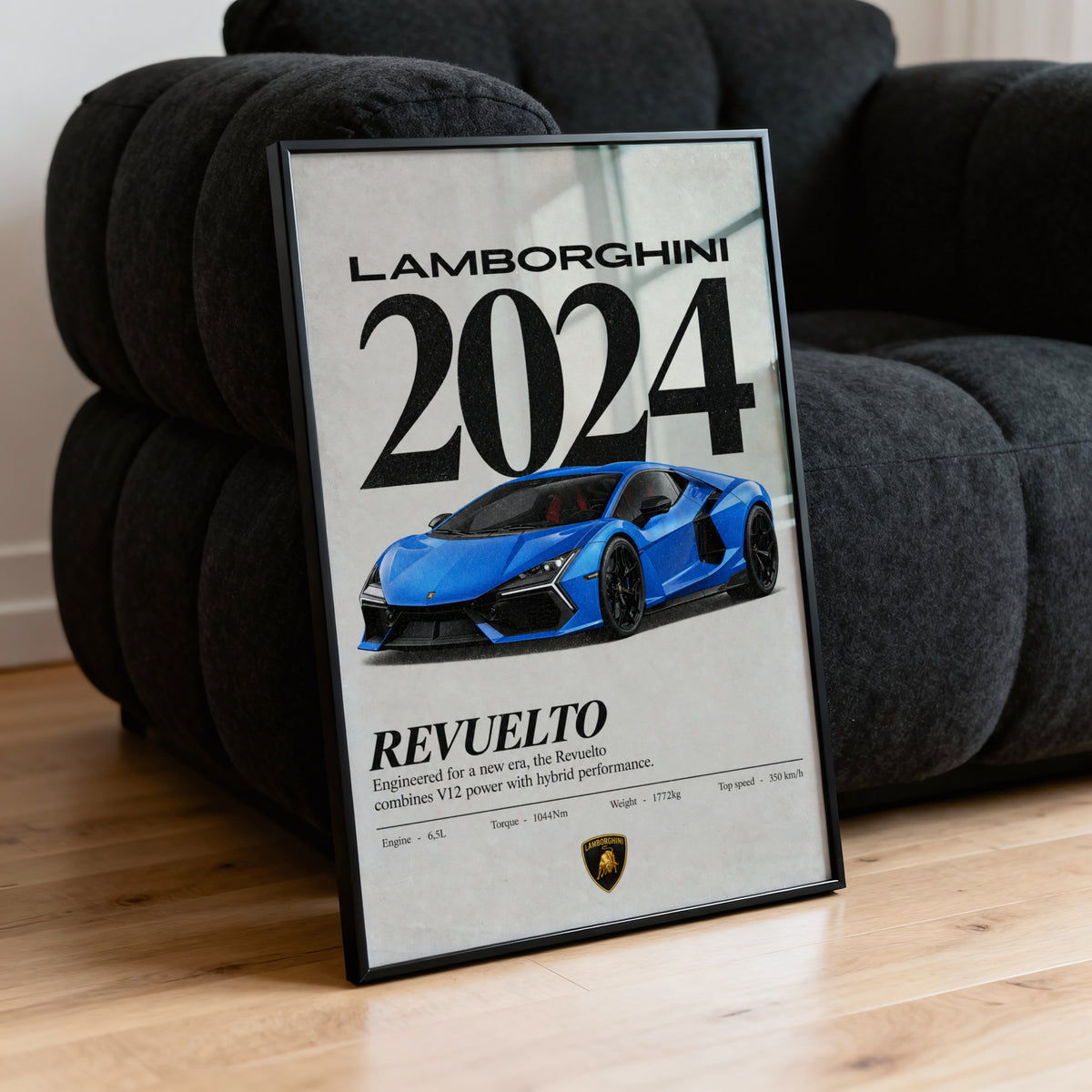 Vintage Lamborghini Revuelto Print, Car Wall Art