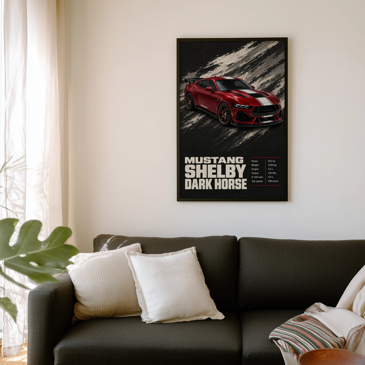 Vintage Mustang Shelby Print, Car Wall Art