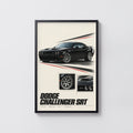 Vintage Dodge Challenger SRT Print, Muscle Car Art
