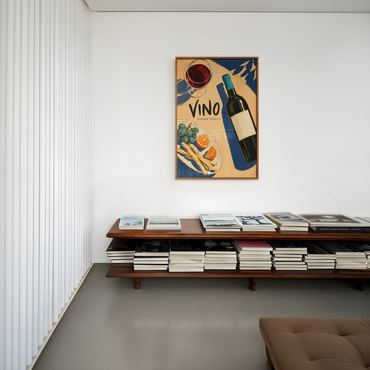 Vintage Wine Print Poster, Kitchen Wall Art, Vino