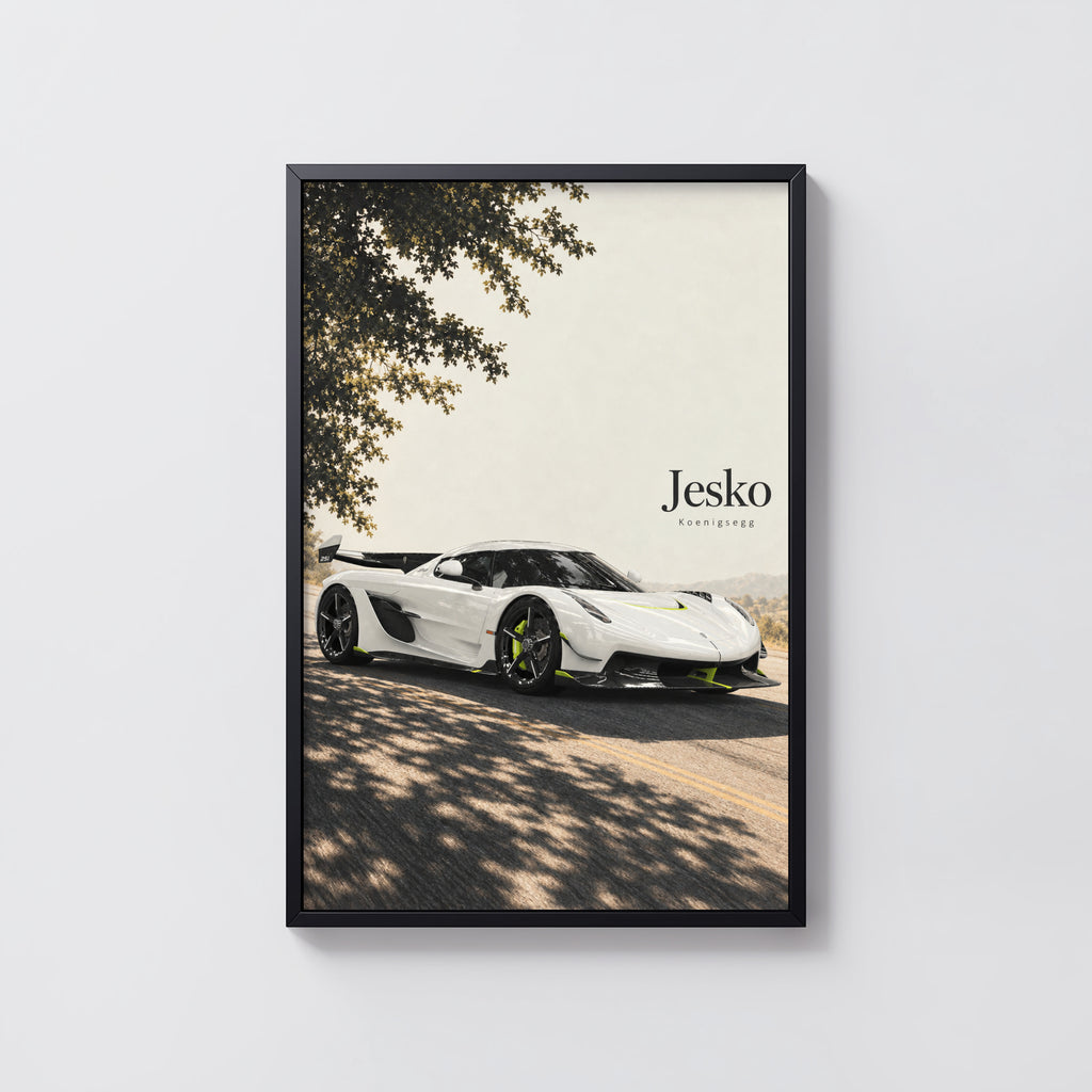 Vintage Koenigsegg Jesko Print, Hypercar Wall Art