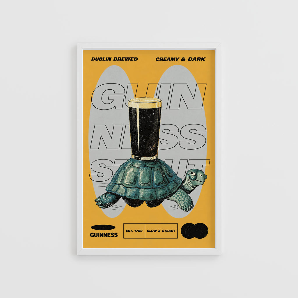 Vintage Guinness Beer Print, Turtle Pub Poster