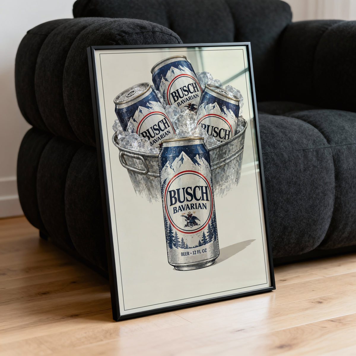 Vintage Busch Bavarian Beer Print, Bar Poster Wall Art