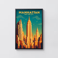 Vintage Manhattan Poster, New York City Wall Art Print