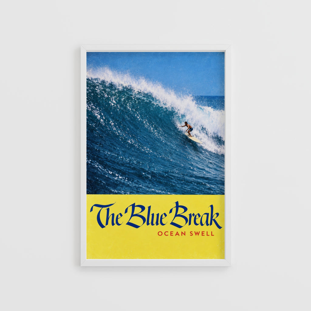 Vintage Surf Poster Print, Ocean Wave Wall Art