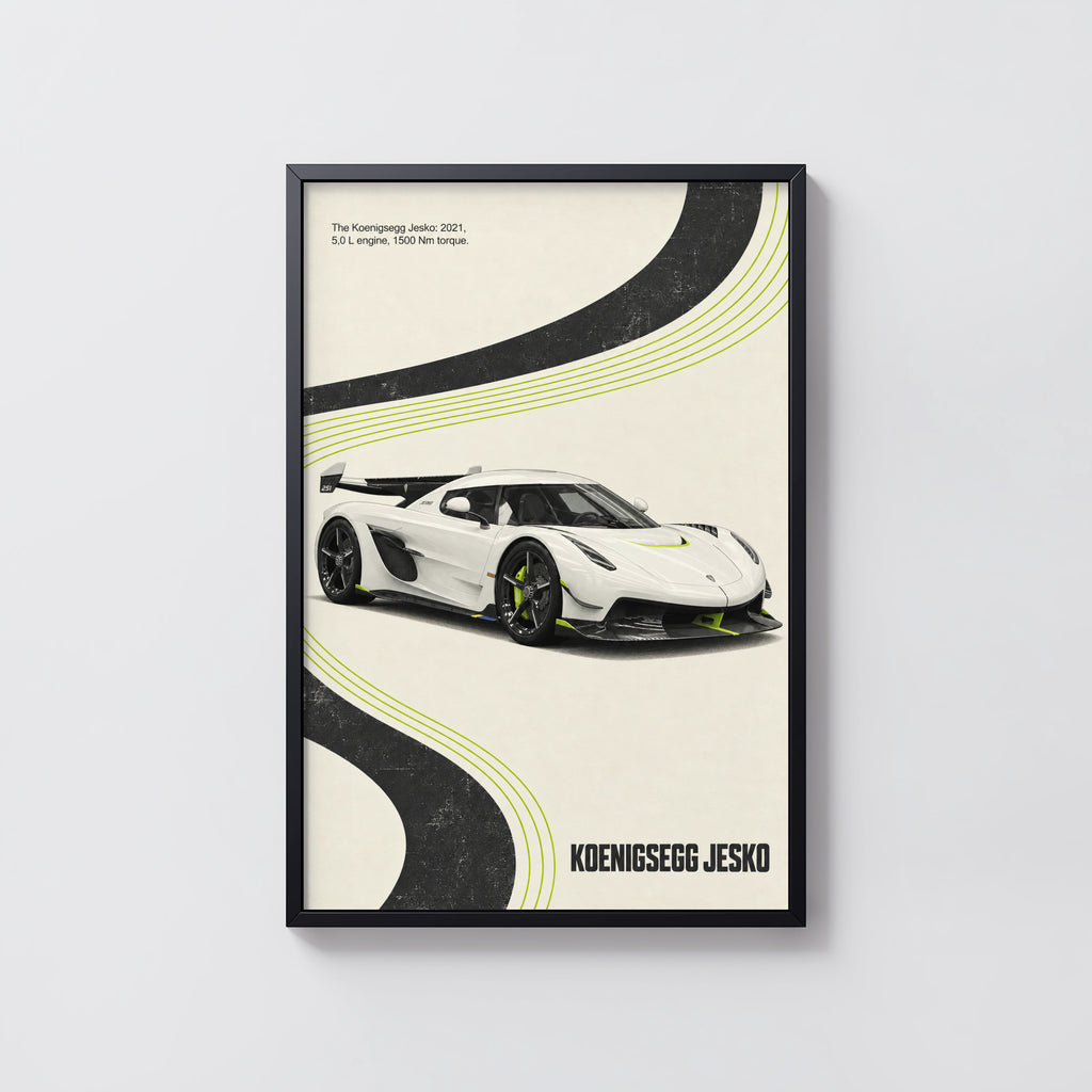 Vintage Koenigsegg Jesko Print, Car Wall Art