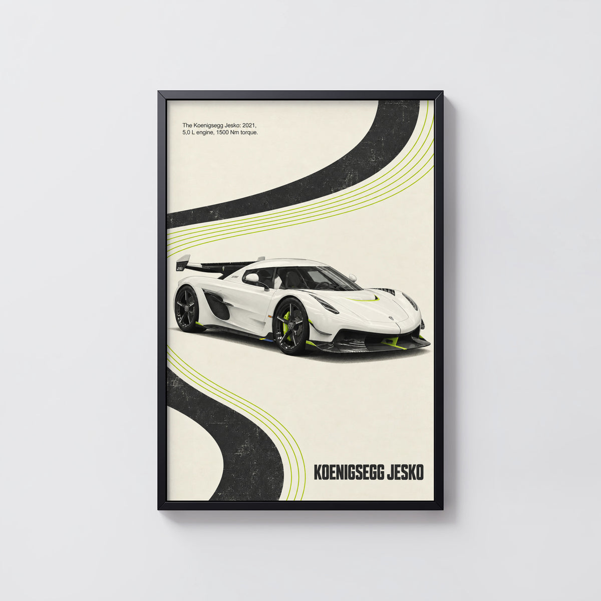 Vintage Koenigsegg Jesko Print, Car Wall Art