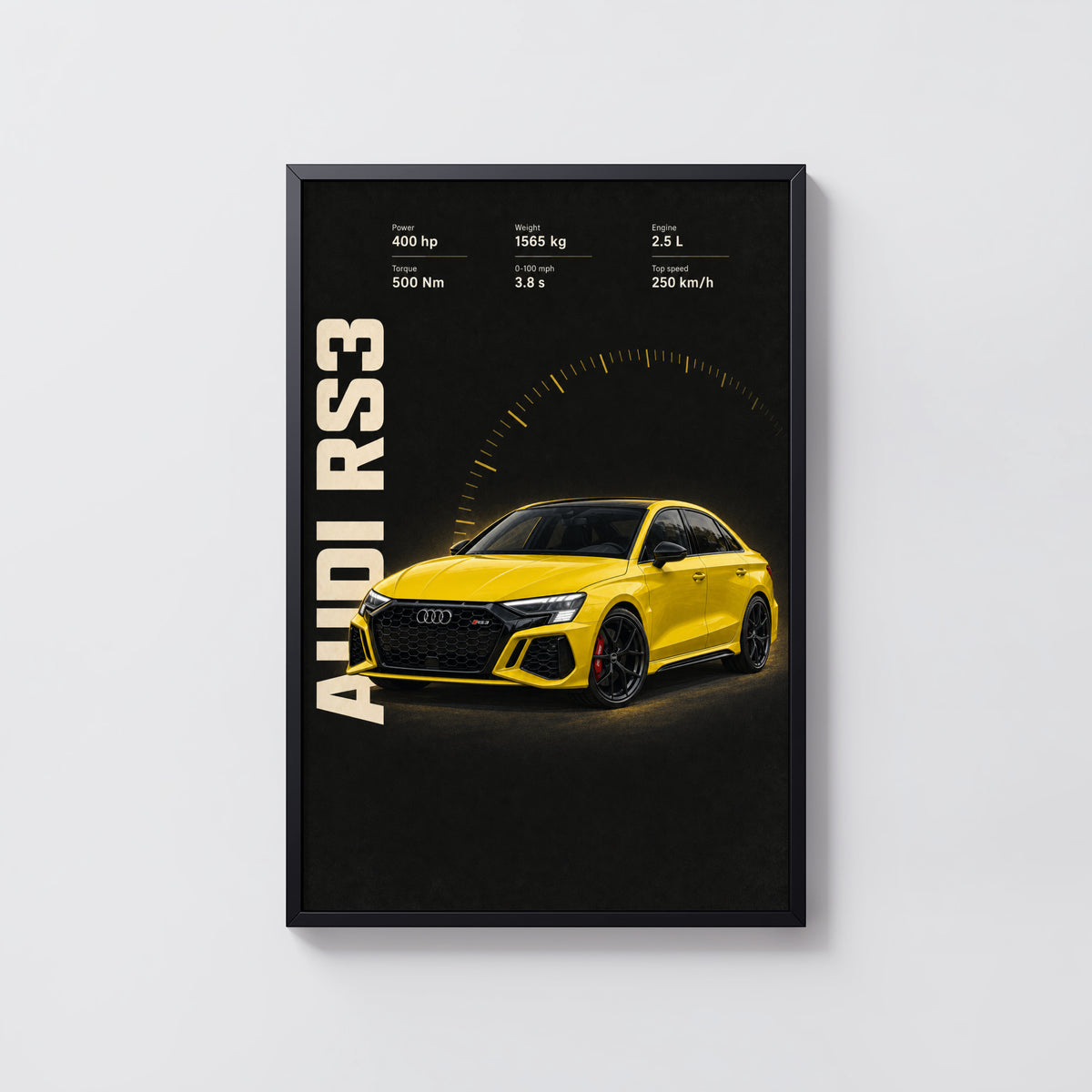 Vintage Audi RS3 Print, Car Wall Art