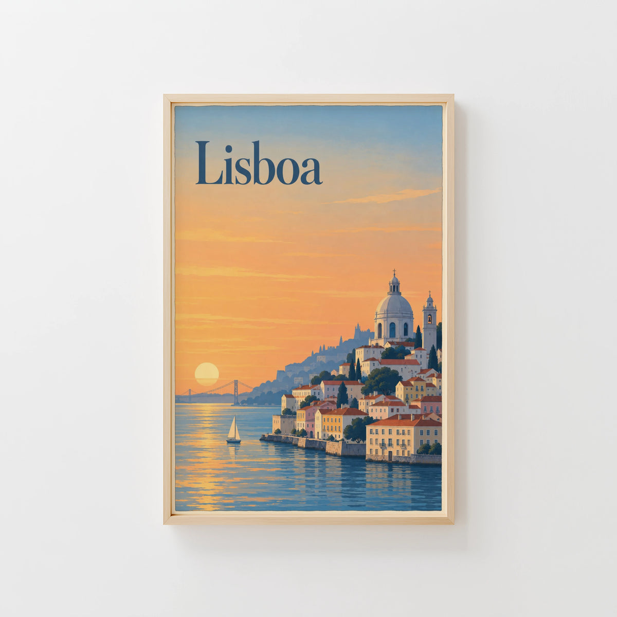 Vintage Lisbon Poster, Portugal Wall Art, Travel Print