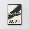 Vintage Aston Martin Valkyrie Spider Print, Car Art