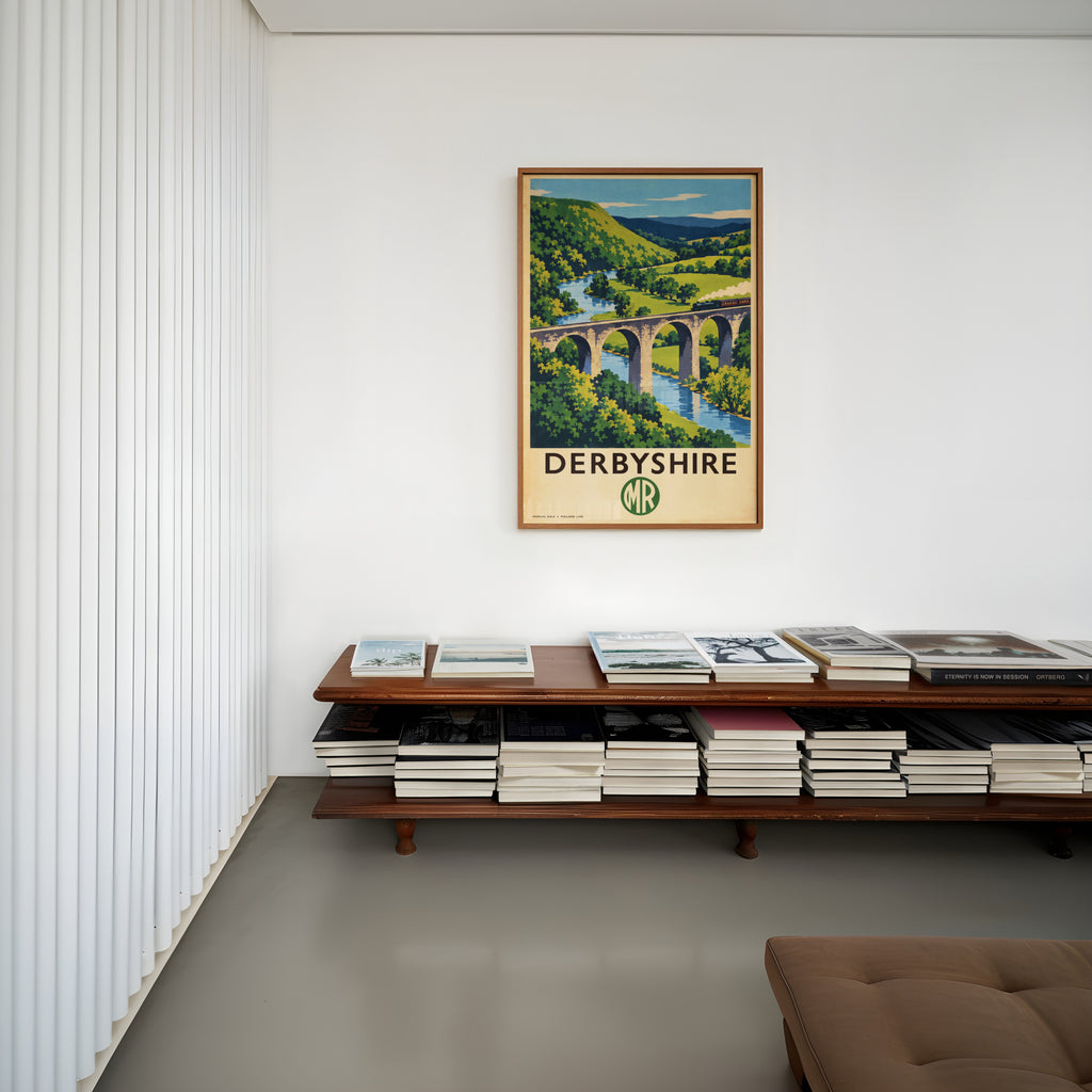 Vintage Derbyshire Print Poster, Monsal Dale Viaduct Art