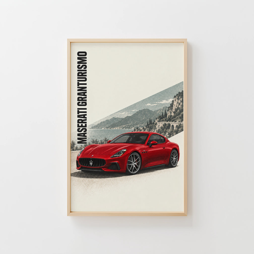 Vintage Maserati GranTurismo Print, Car Wall Art