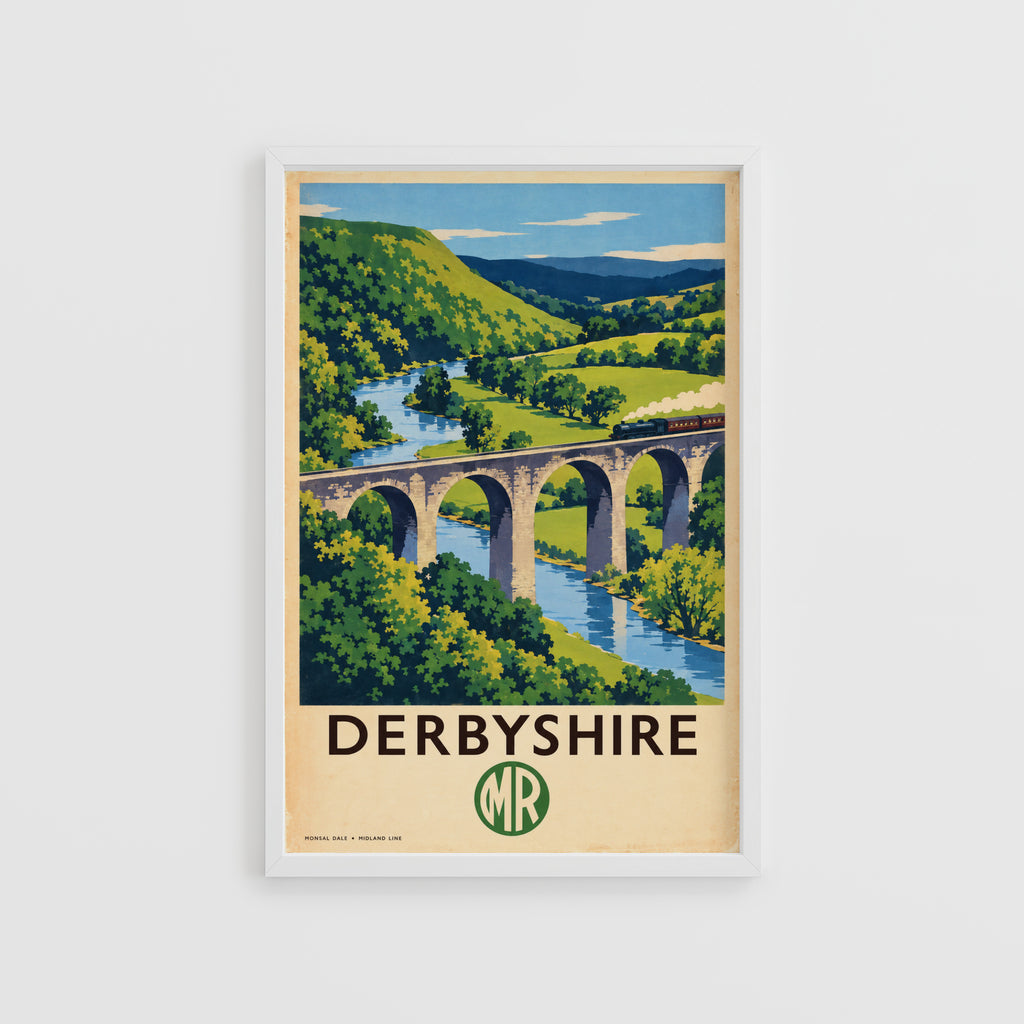 Vintage Derbyshire Print Poster, Monsal Dale Viaduct Art
