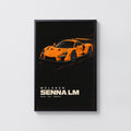 Vintage McLaren Senna LM Print, Supercar Wall Art