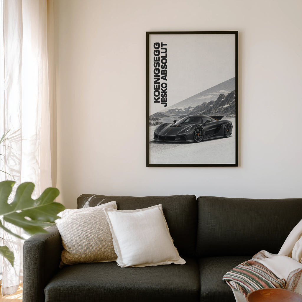 Vintage Koenigsegg Jesko Absolut Print, Car Wall Art