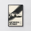 Vintage Koenigsegg Jesko Print, Supercar Wall Art