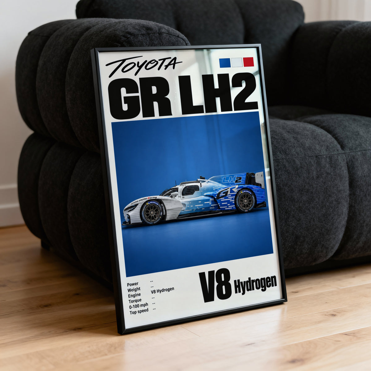 Vintage Toyota GR LH2 Print, Racing Car Wall Art