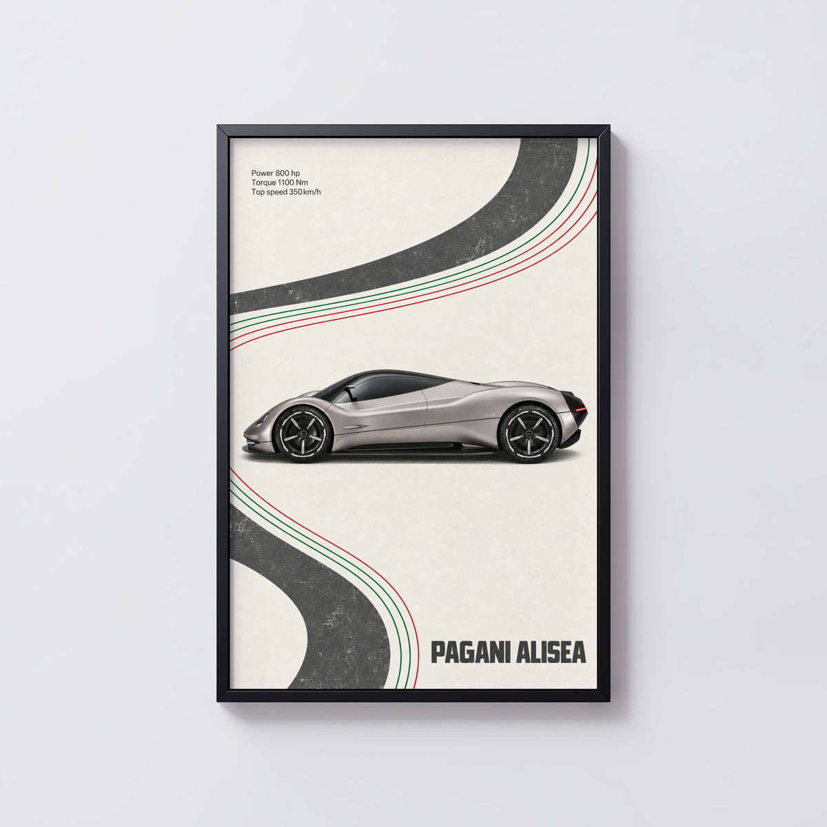 Vintage Pagani Alisea Print, Supercar Poster, Car Wall Art