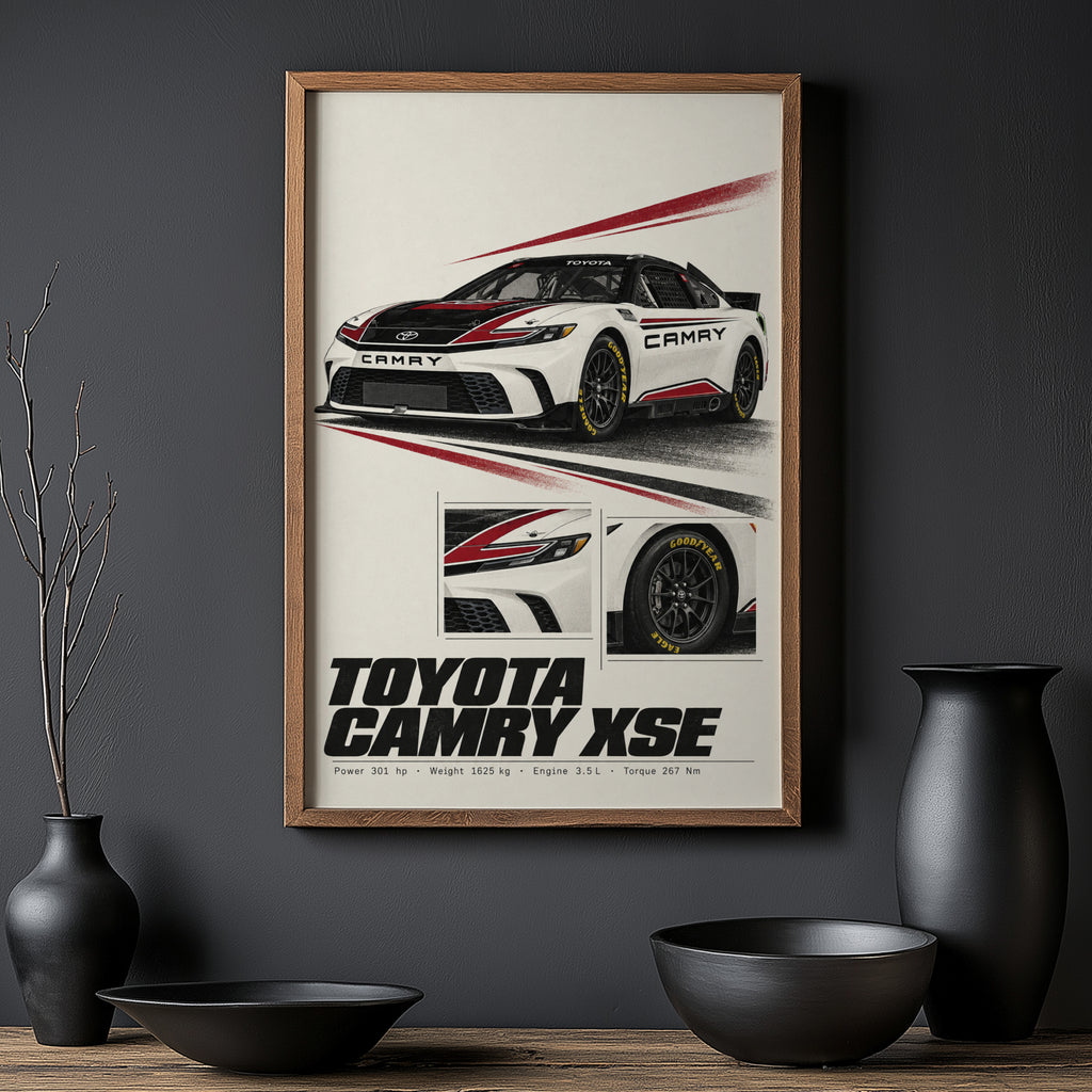 Vintage Toyota Camry Racing Car Print Wall Art