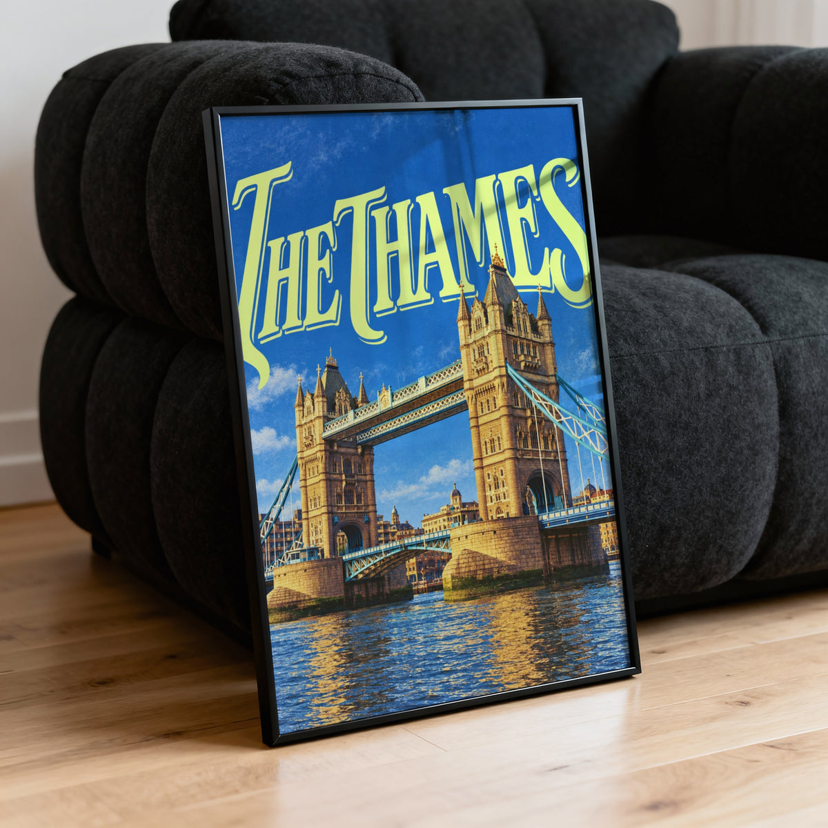 Vintage Tower Bridge Poster, London Wall Art, Thames Print