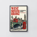 Vintage Westminster Bridge Poster, London Wall Art Print