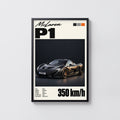 Vintage McLaren P1 Print, Supercar Wall Art