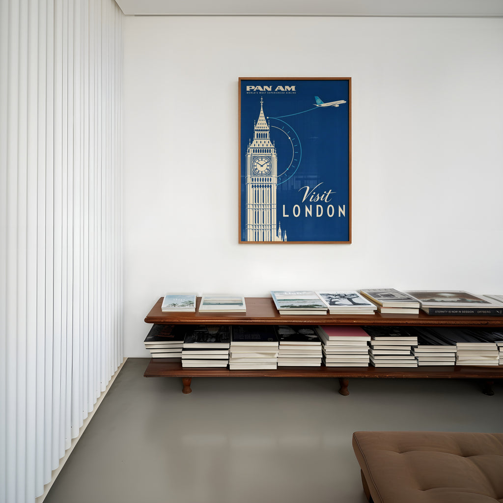 Vintage London Poster, Big Ben Wall Art, Travel Print