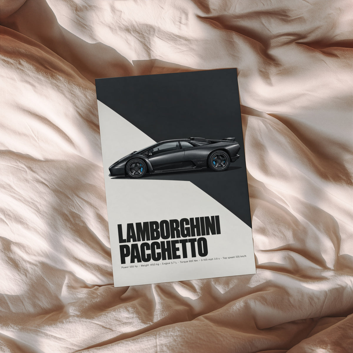 Vintage Lamborghini Print, Supercar Wall Art