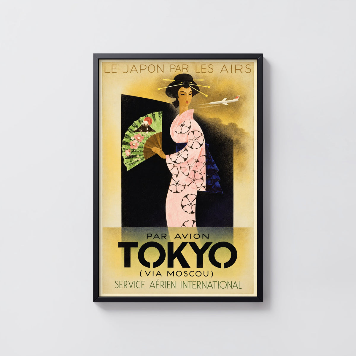 Vintage Tokyo Poster, Art Deco Travel Print, Japan Wall Art