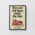 Vintage Red Sneaker Poster, Retro Advert Wall Art, Print