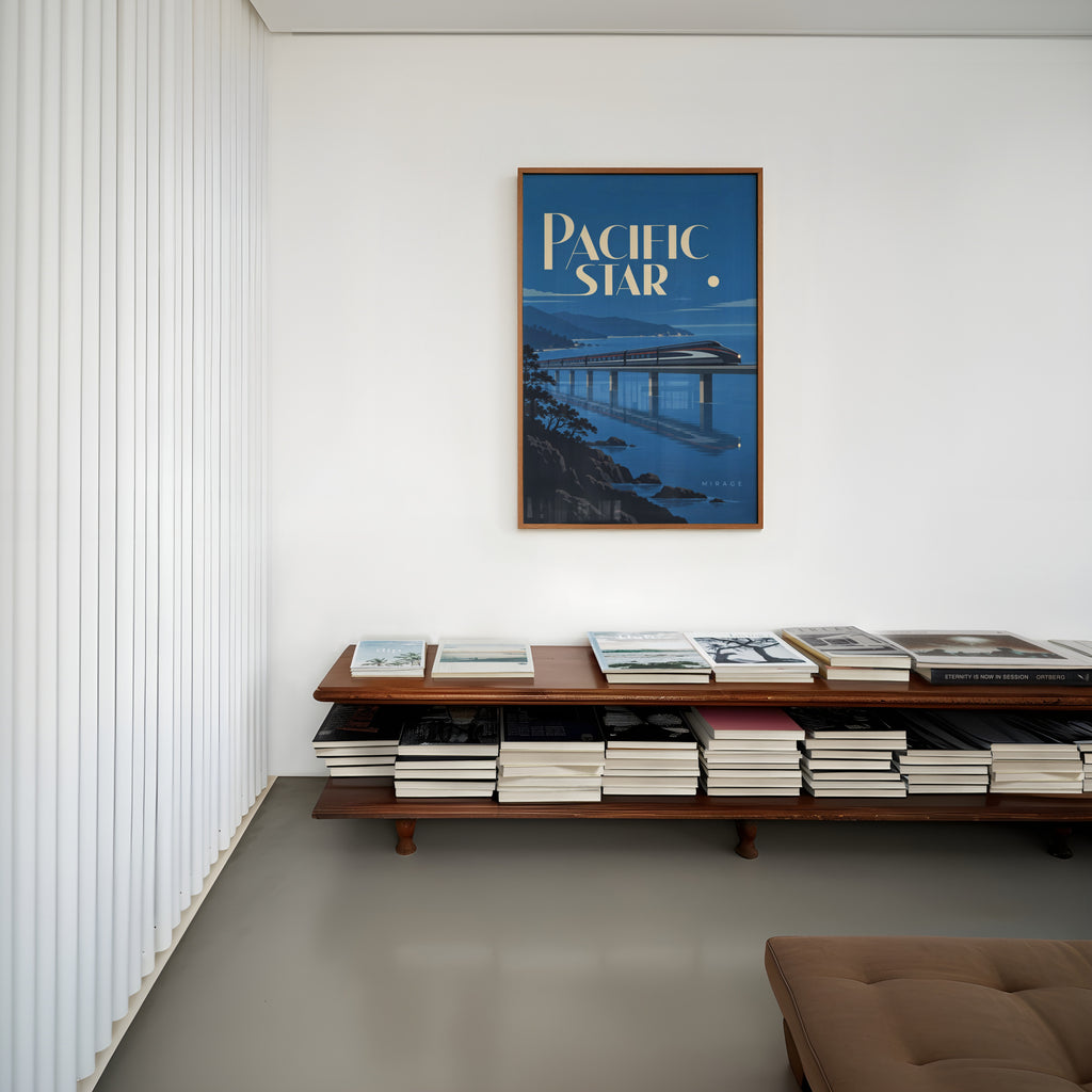 Vintage Pacific Star Train Poster, Art Deco Print