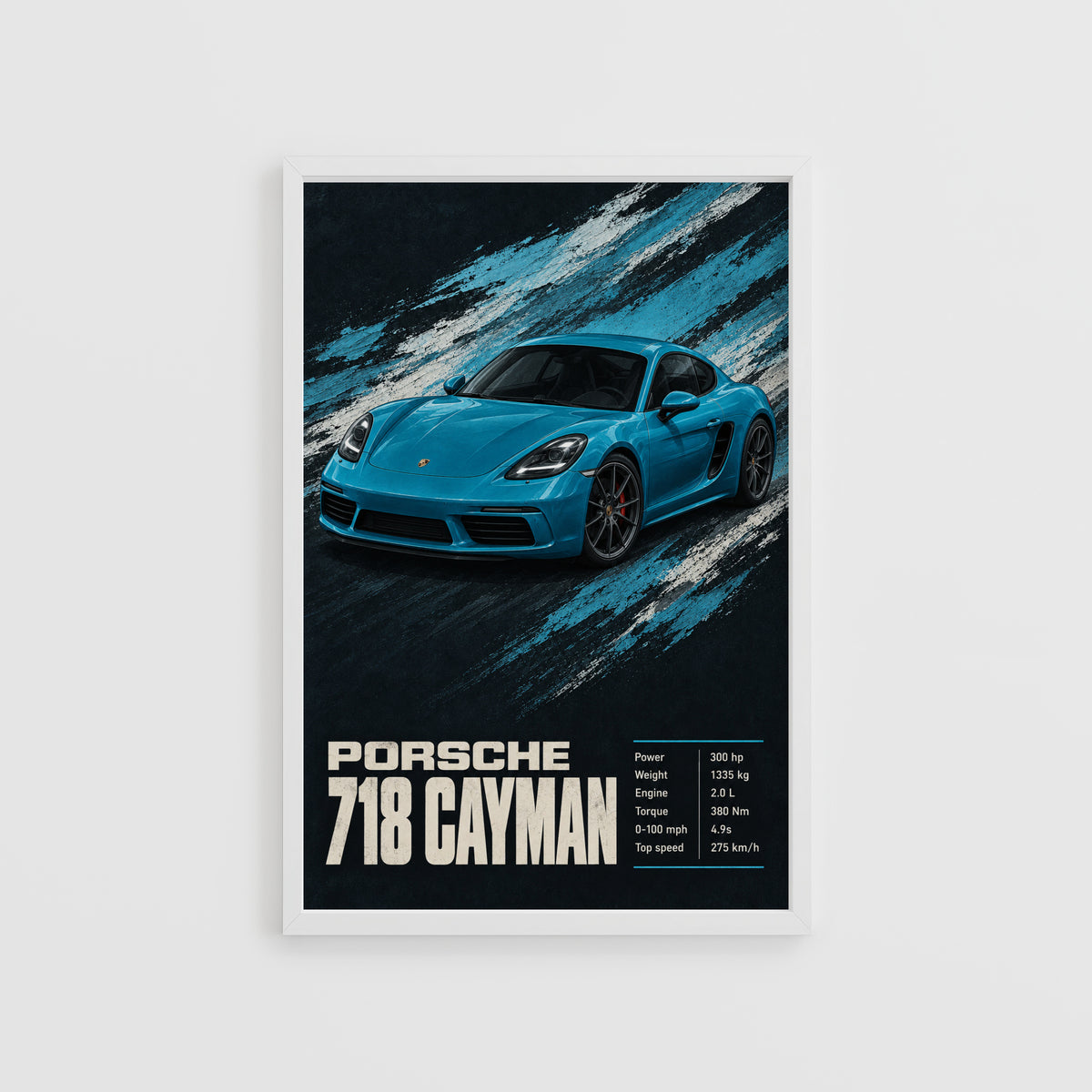 Vintage Porsche 718 Cayman Print, Car Wall Art