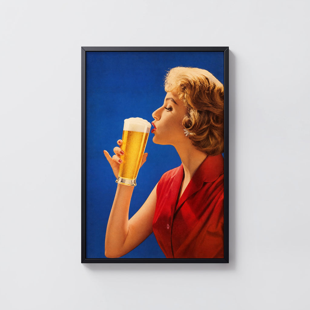 Vintage Beer Print, Retro Poster, Bar Wall Art