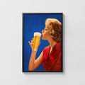 Vintage Beer Print, Retro Poster, Bar Wall Art