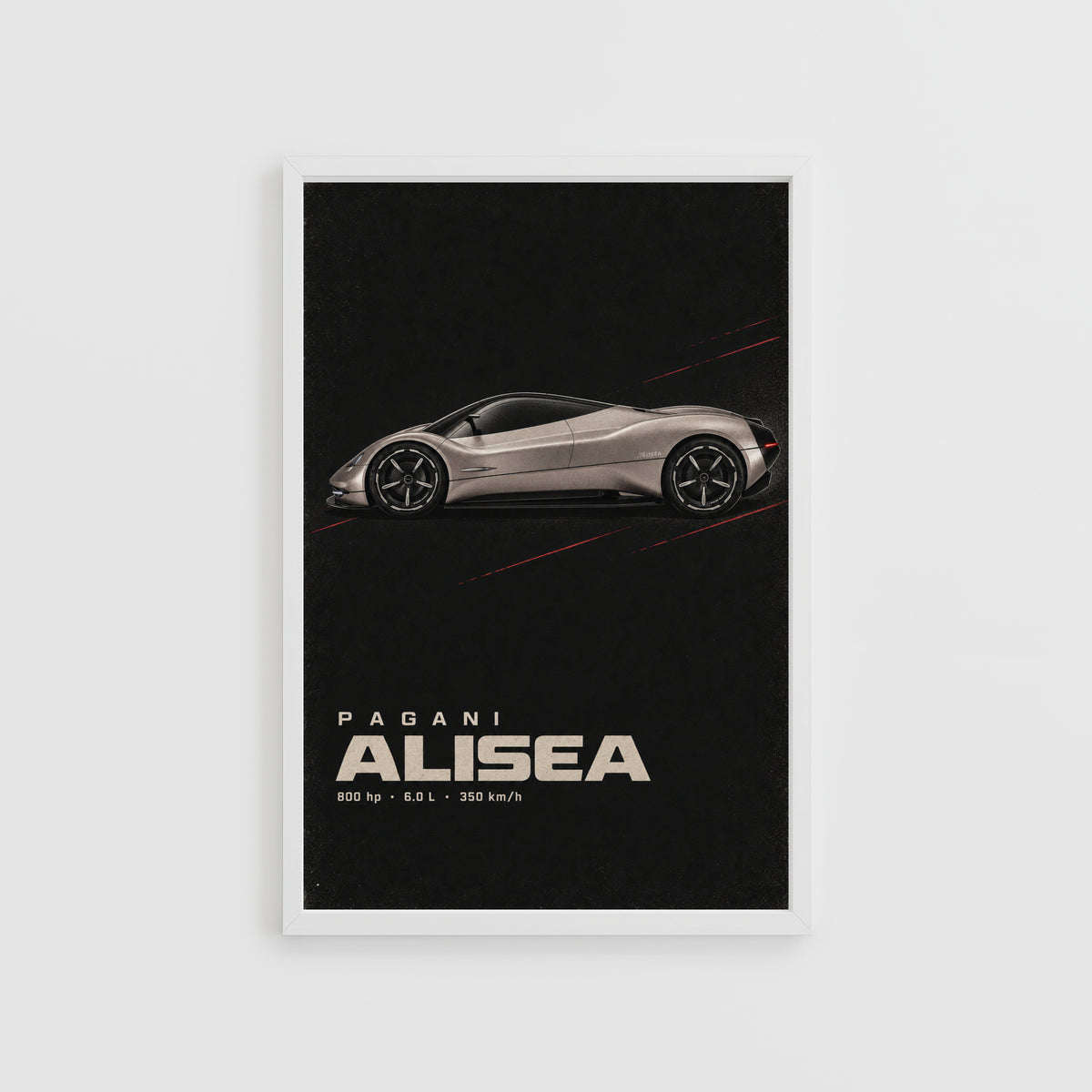 Vintage Pagani Alisea Print, Car Poster, Wall Art