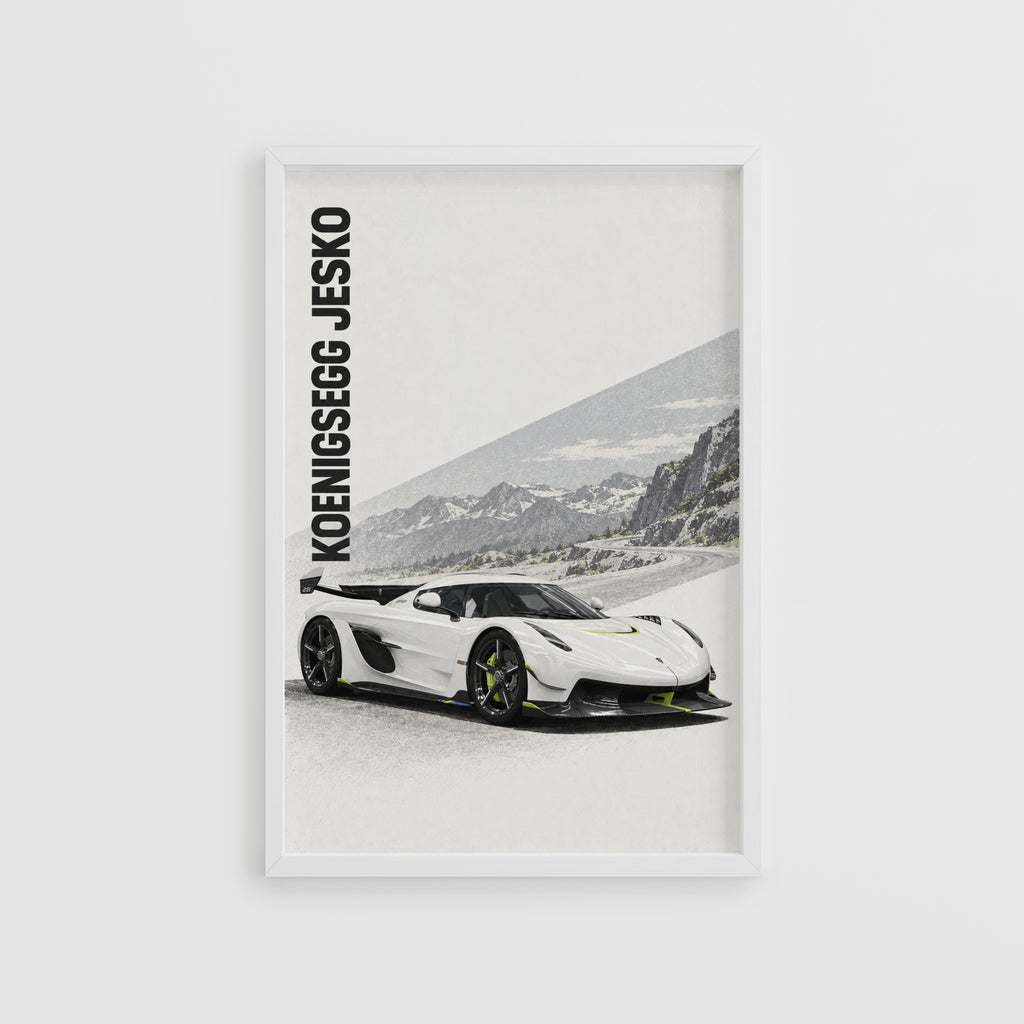 Vintage Koenigsegg Jesko Print, Supercar Wall Art
