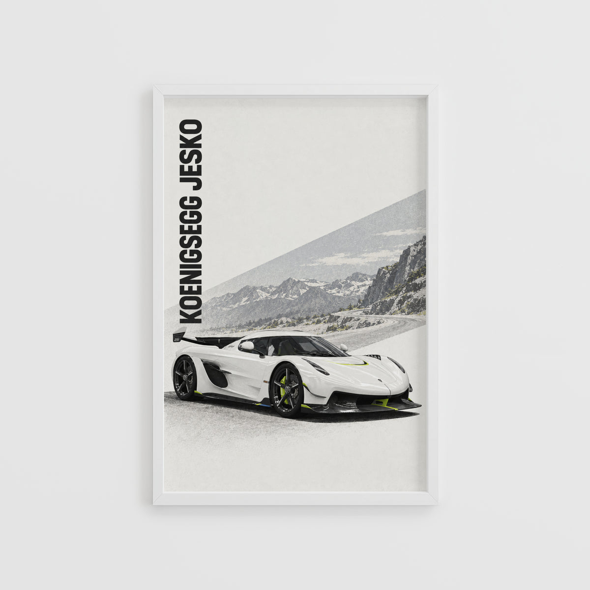 Vintage Koenigsegg Jesko Print, Supercar Wall Art