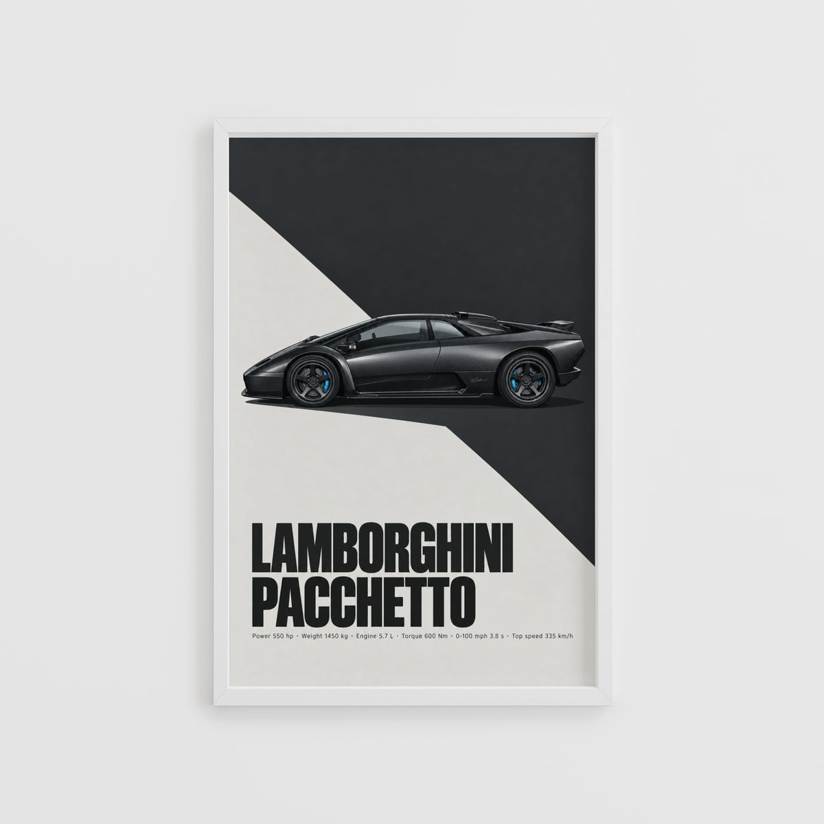 Vintage Lamborghini Print, Supercar Wall Art