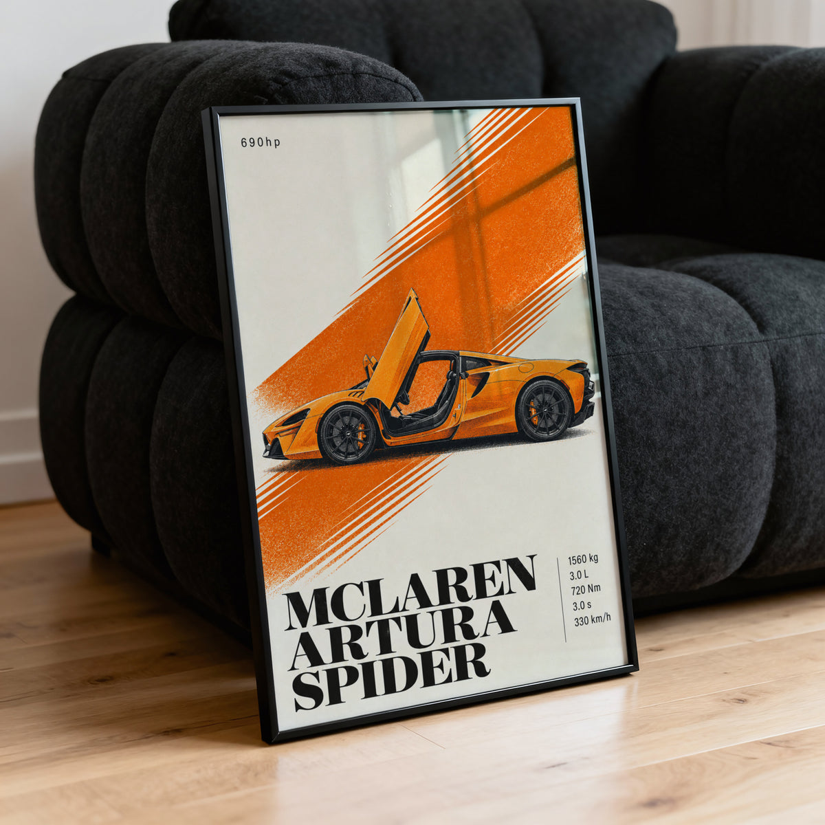 Vintage McLaren Artura Spider Print, Supercar Art