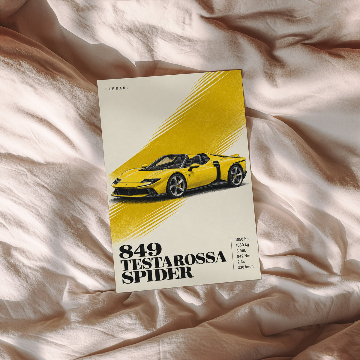 Vintage Ferrari Testarossa Spider Print, Car Wall Art