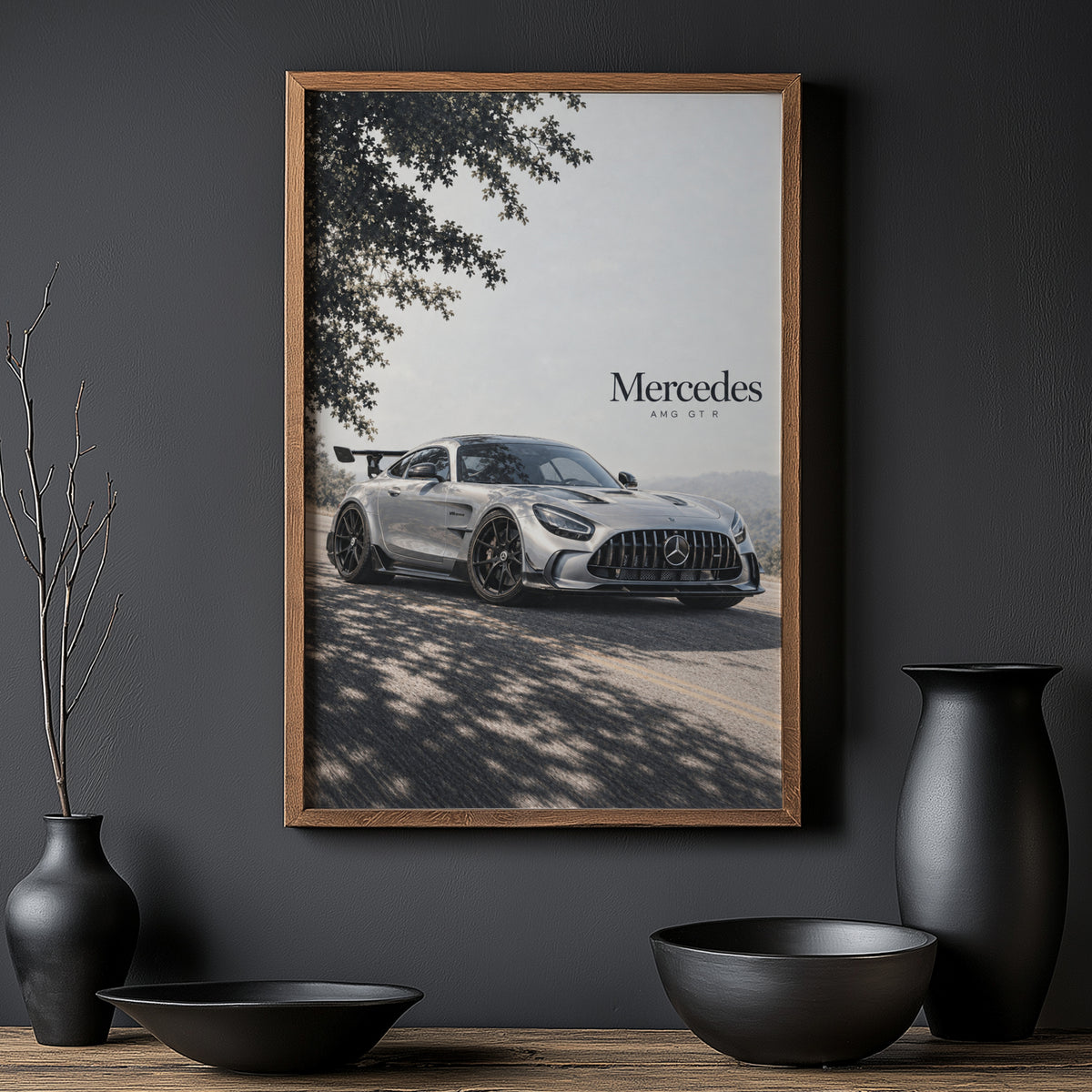 Vintage Mercedes AMG GT R Print, Car Wall Art